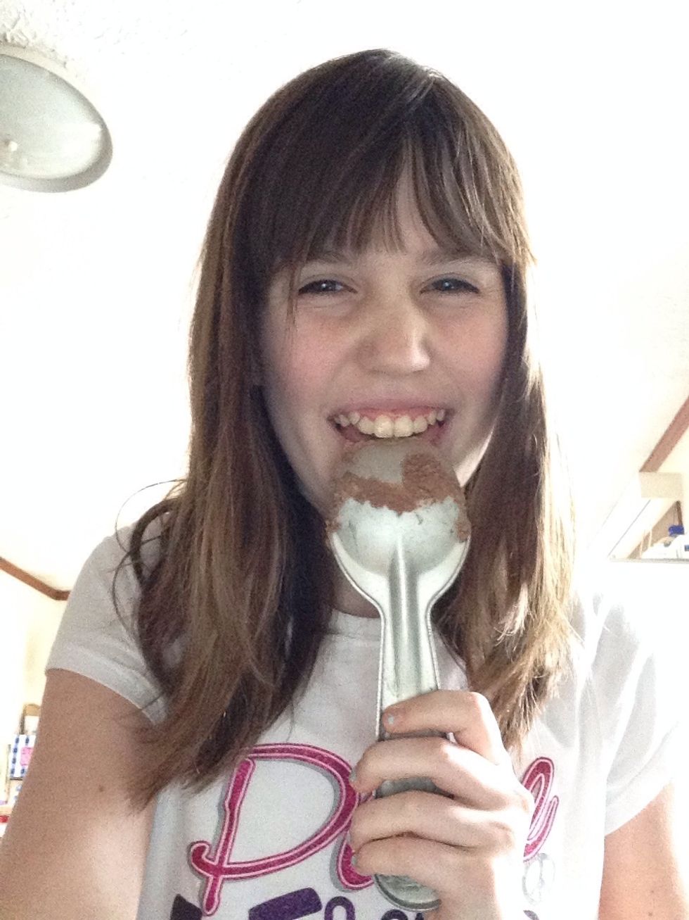 Then you can lick the spoon or just place it into the sink