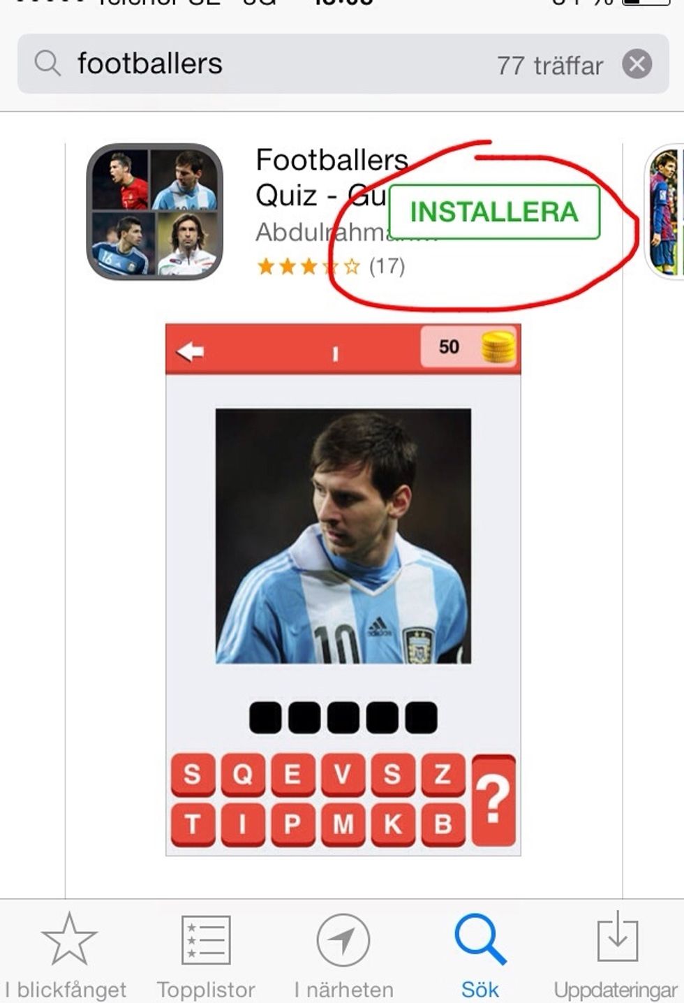 Then you click at the green button were it stands "installera" in Swedish which in English means "Install".