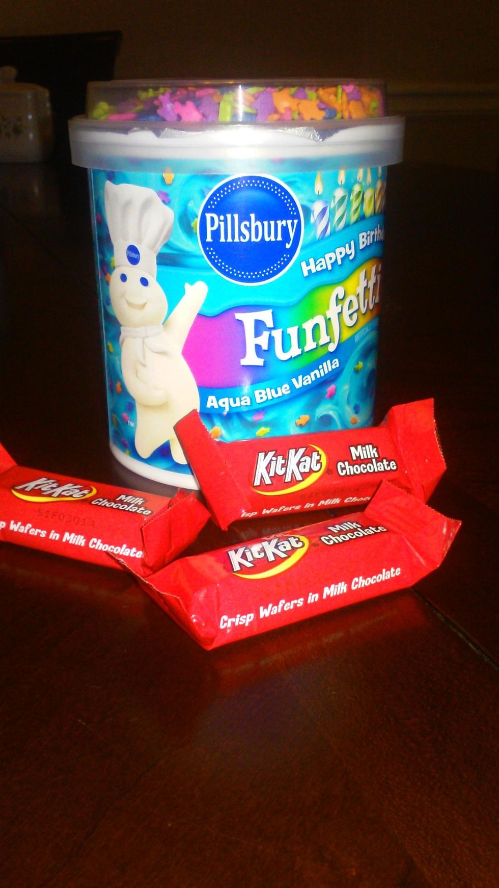 then you could use toppings of your choice remeber to let cake cool down before adding toppings