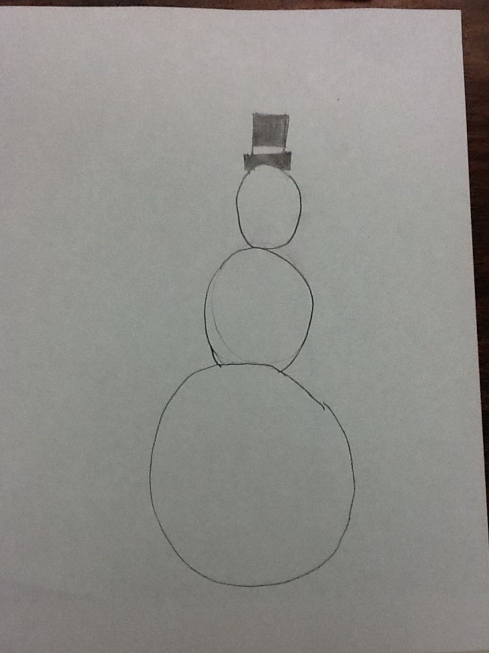 Then you draw a black top hat with a white line