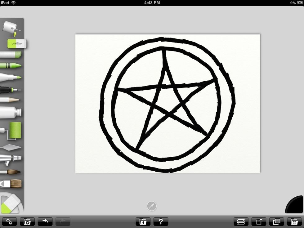 Then you draw A star in the middle