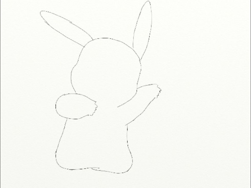 Then you draw pikachu's body