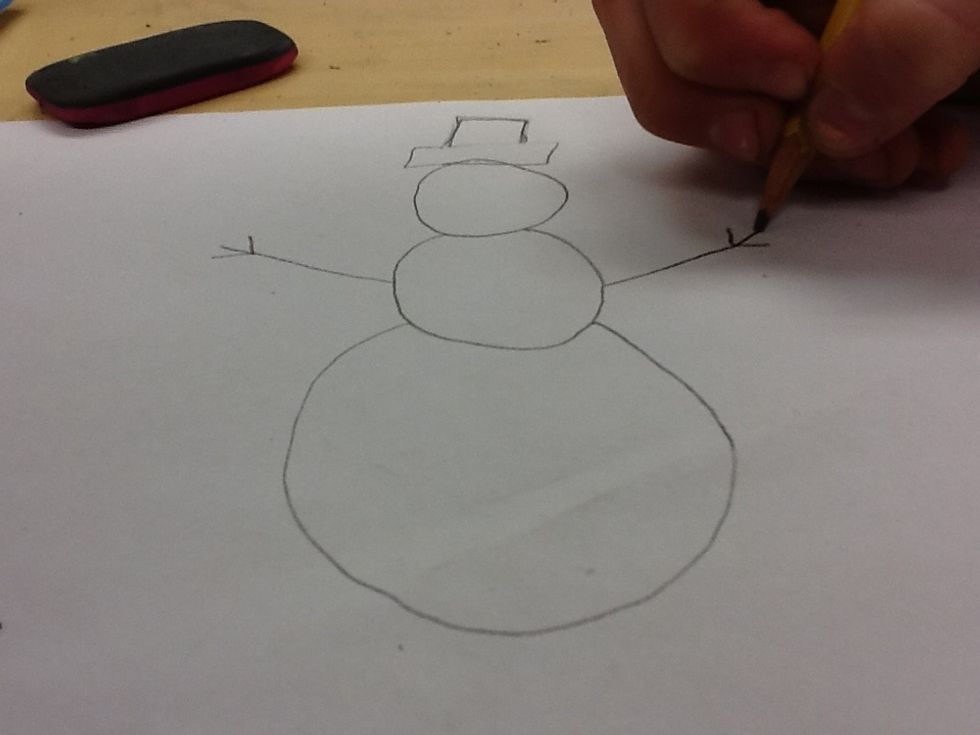 Then you draw two arms on each side.