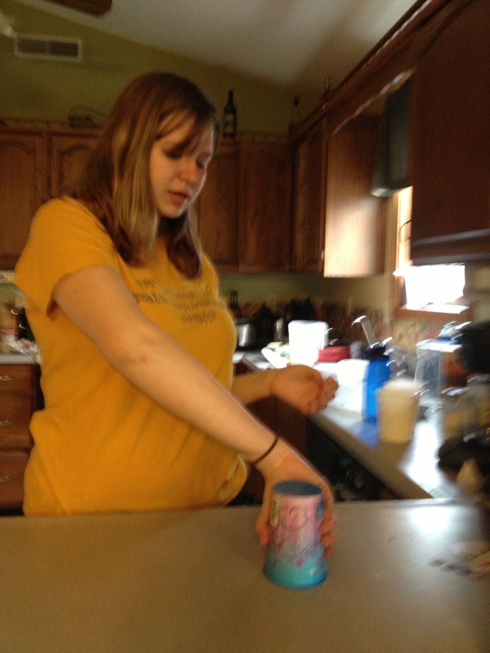 Then you grab the cup, like so.