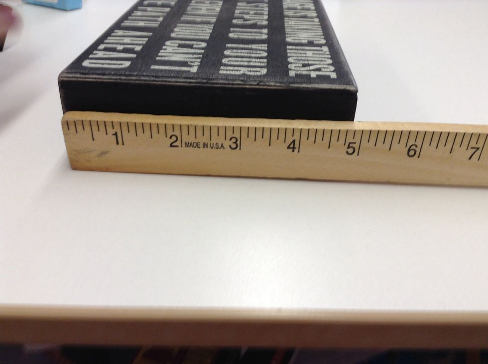 Then you measure the width this way. The width measures 5" inches.