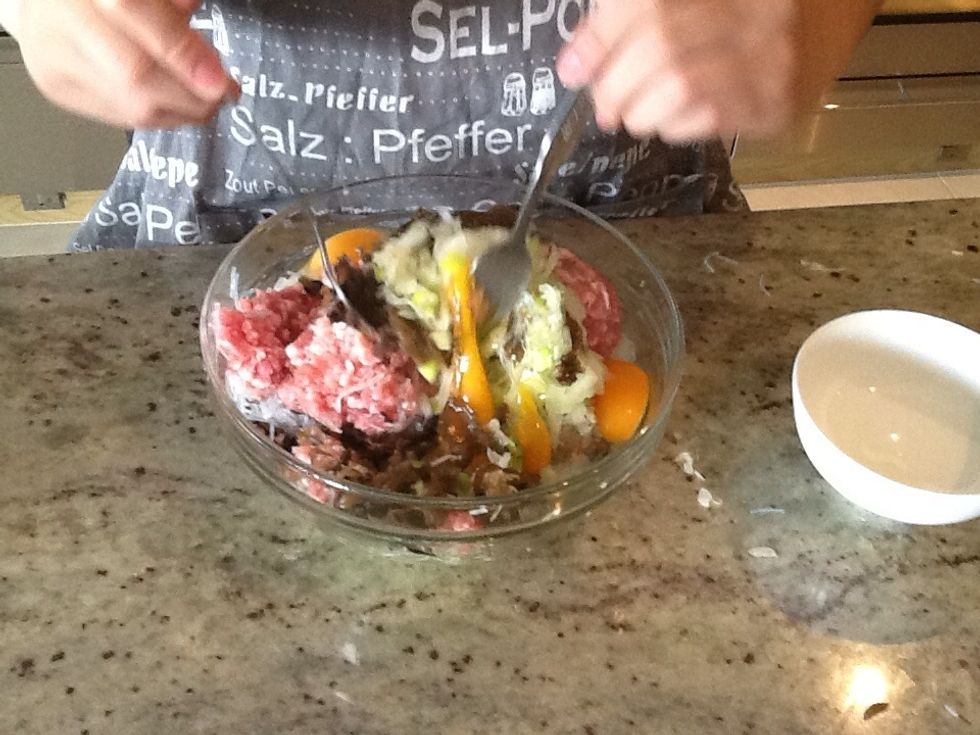 Then you mix them up like this