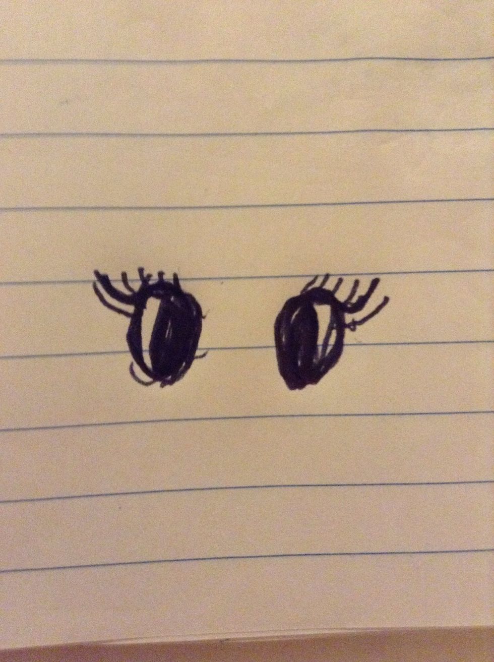 Then you need to draw circles in the side left of the eyeball like its cross eyed