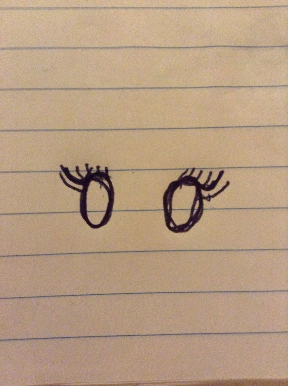 Then you need to draw tiny lines for the eye lashes