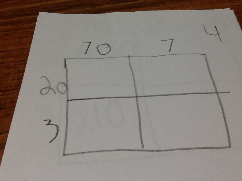 Then you place the numbers in the box.