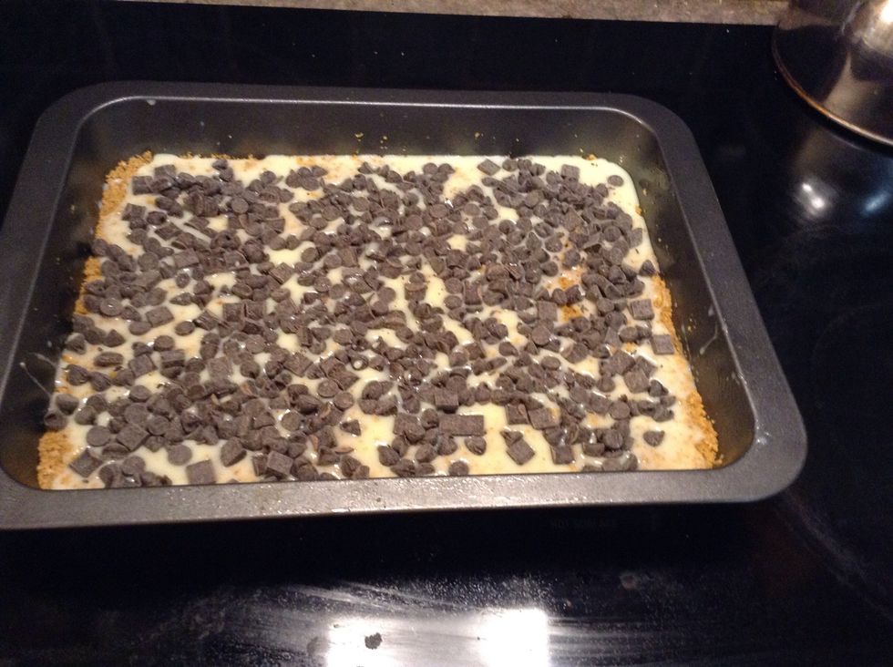 Then you poor them over the condensed milk