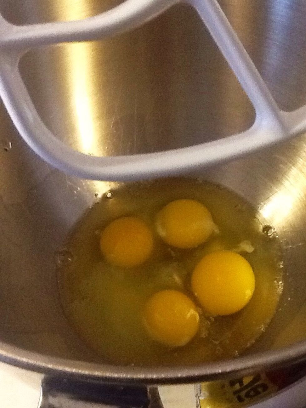 Then you put 4 eggs in the bowl