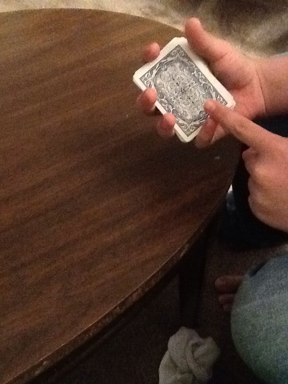 Then you put the card on top of the deck