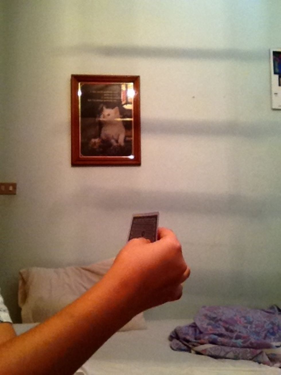 Then you put your index finger next to your middle finger