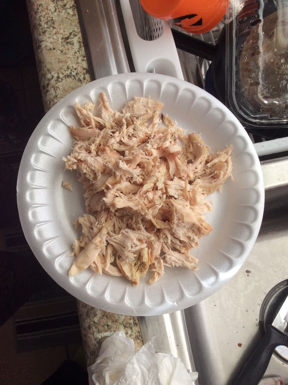 Then, you shred your chicken!