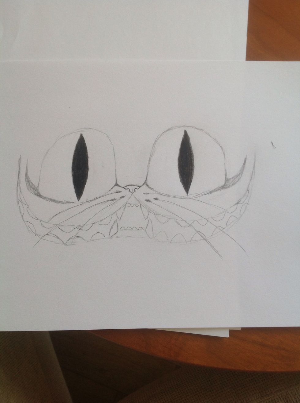 Then you sketch black lines like an eyeliner.