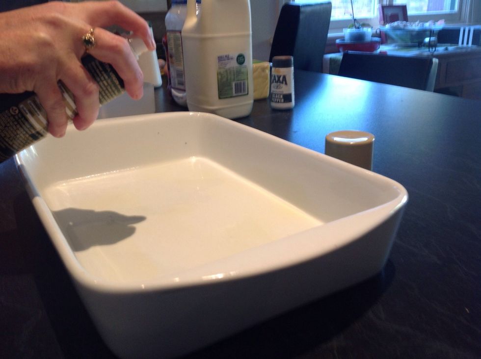 Then you spray your tray,