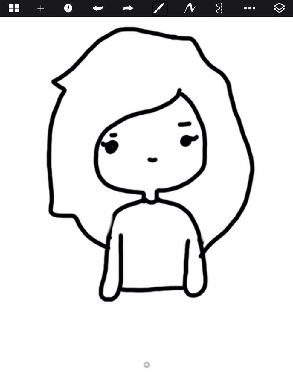 Then you start with the hair, the hair can be tricky, you leave some space and start drawing the hair from the top then you go down on each side you can choose any hairstyle, it's simply your choice