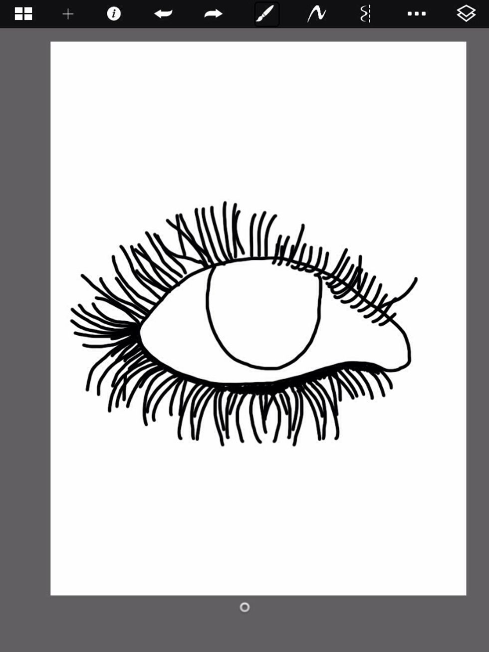 Then you start with the top, do the same except don't go over with black brush yet