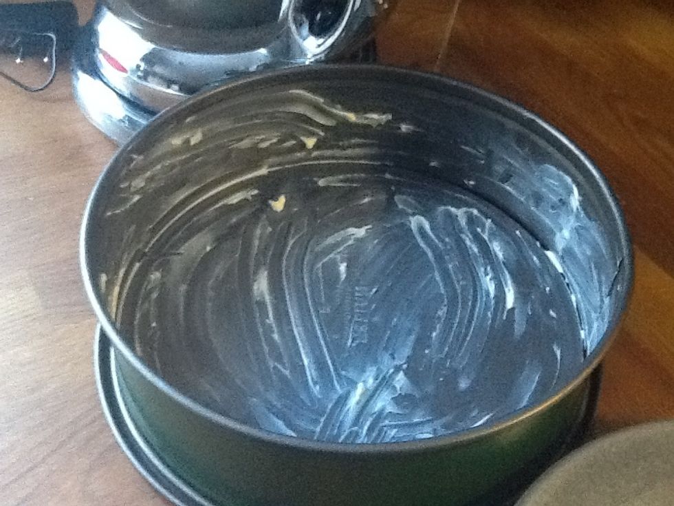 Then you take another bit butter, just a little and split it over a form