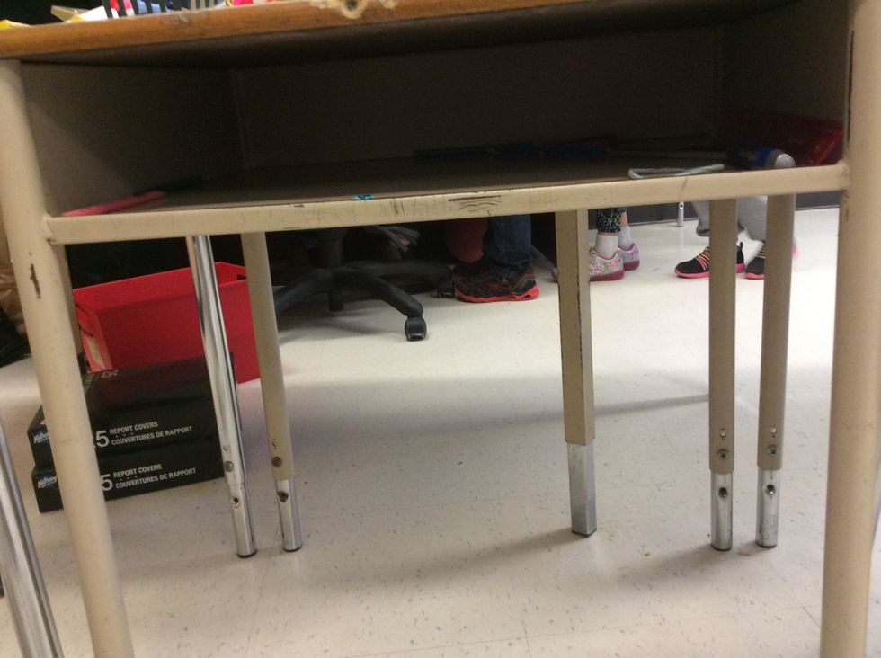 Then you take out any extra paper in your desk.