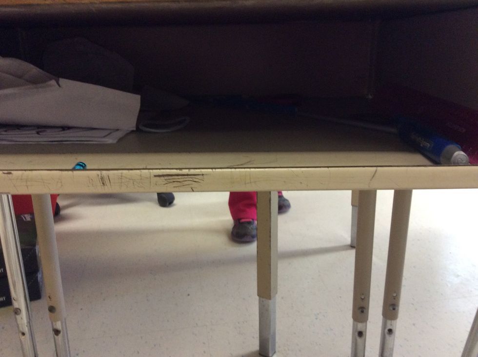 Then you take your pink book out of your desk.