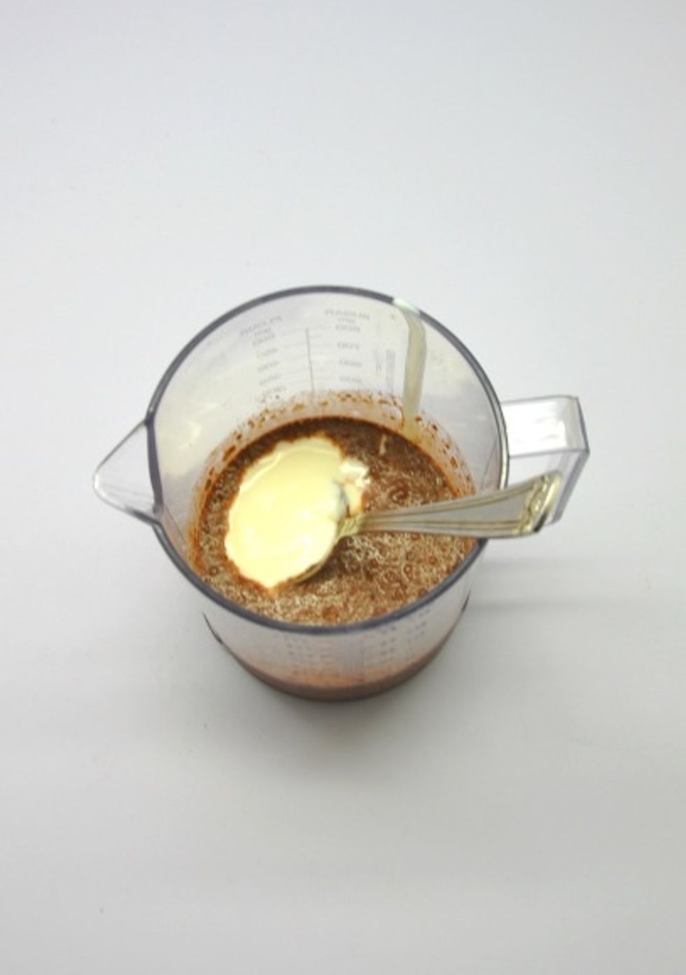 Then you wanna add in the yoghurt and salt. Set aside. The salt is important btw, you really wanna bring out the flavour of the hot cocoa.
