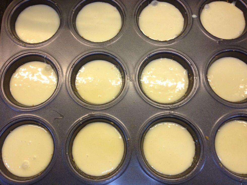 Then you wanna start filling up the 'cups'. (I used a 1/3 cup measure but not completely full, just slightly less)