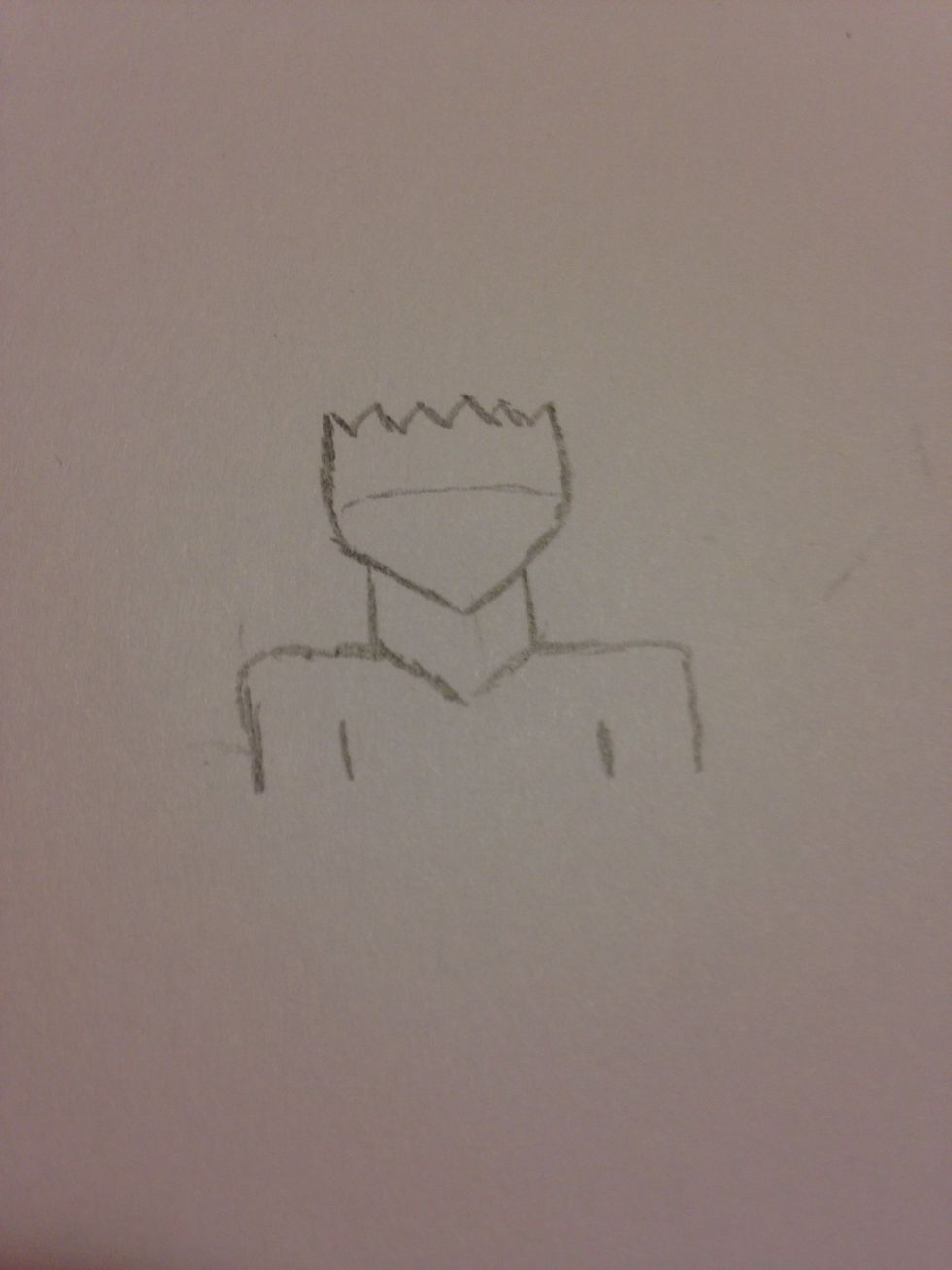 Then you want to add a light curved line right below where the eyes will be