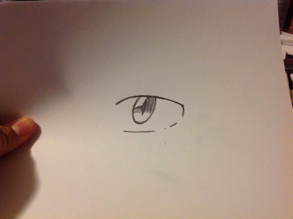 Then, you want to lightly shade it, then go over it again. Till it is close to the color black. Or half way, doesn't really matter.