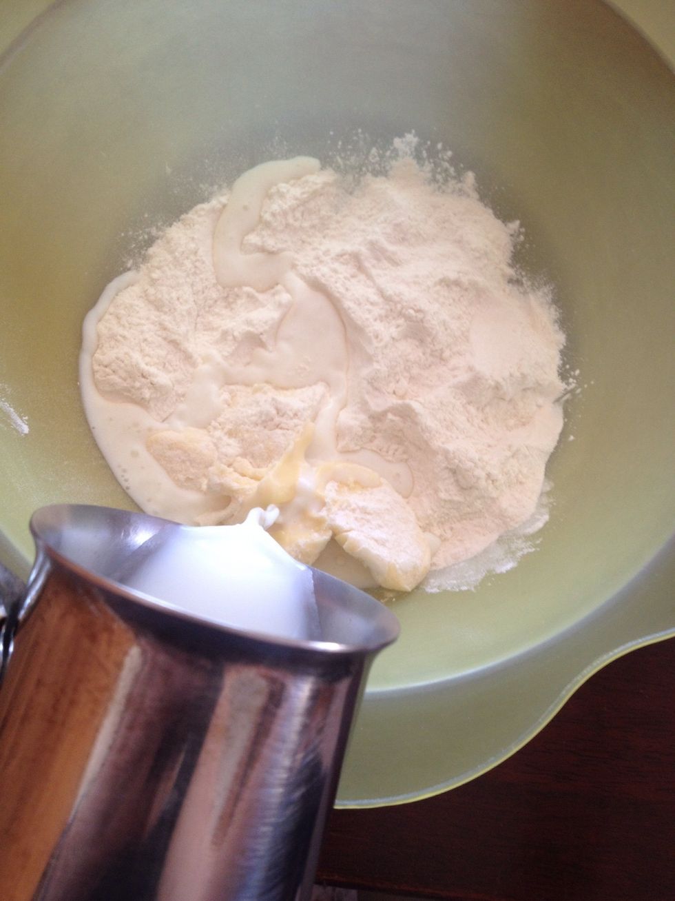 Then you warm the milk and mix it with the other ingredients! After you mix all the ingredients together