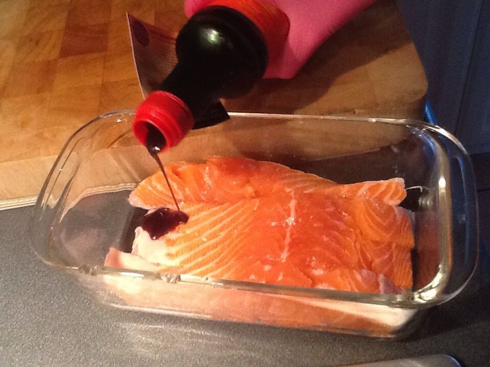 Then you would add some soy sauce to give it a bit of flavor. (Put as much as you want)