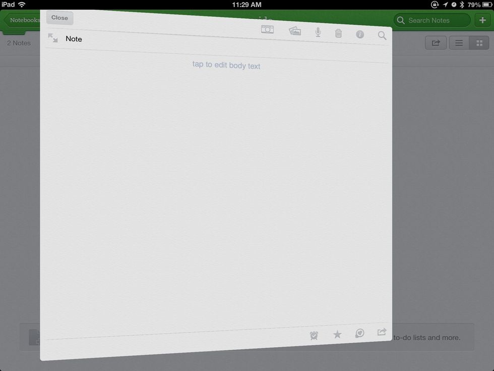 then your note should appear on-screen.