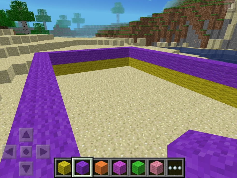 Then your second layer of colourful wool!