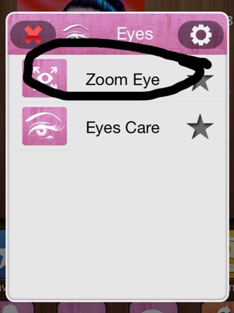 Then zoom eye