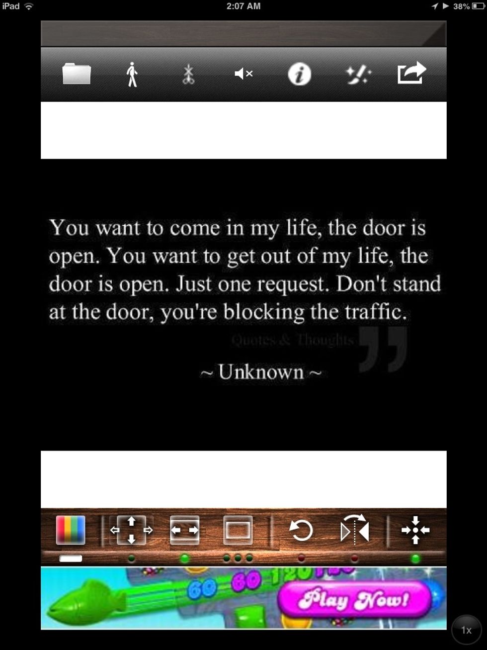Then zoom it in and out and you use the options below. (The app helps you figure them out )