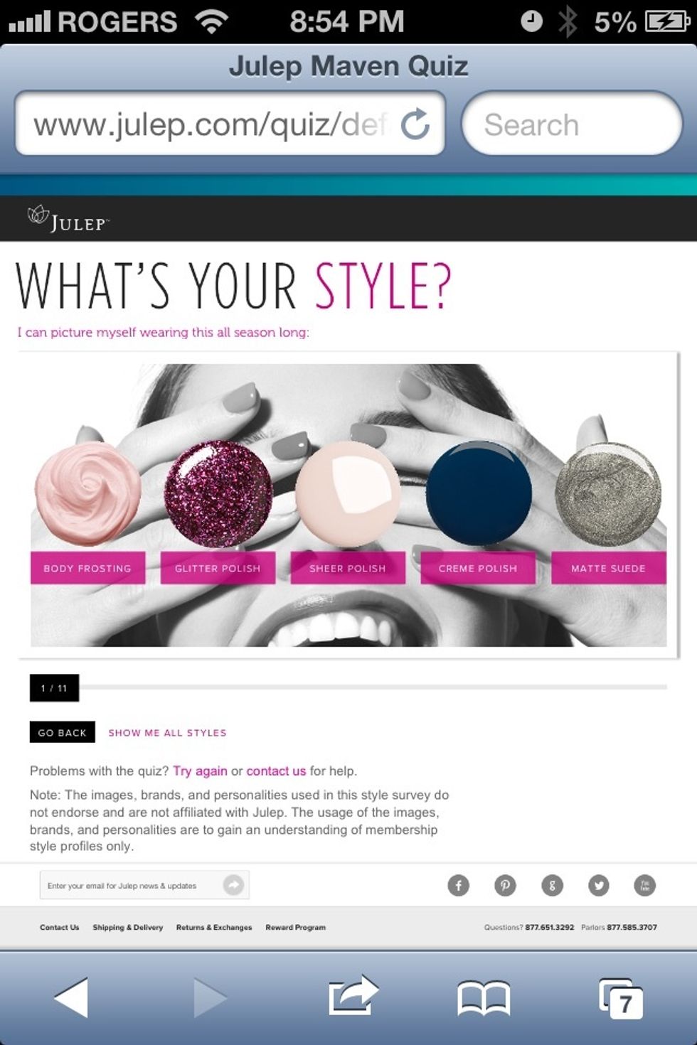 There are 11 questions. Simply click through them so they can apply the appropriate style box for you!