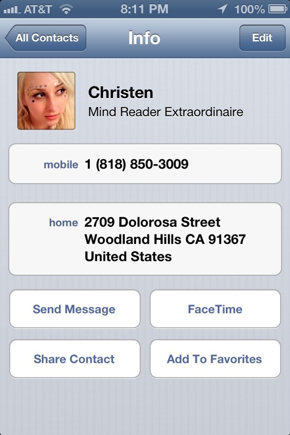 There are actually 53 different phone numbers. One for each card in a deck of cards. So it'll give you the number that matches the card you secretly selected in the app.