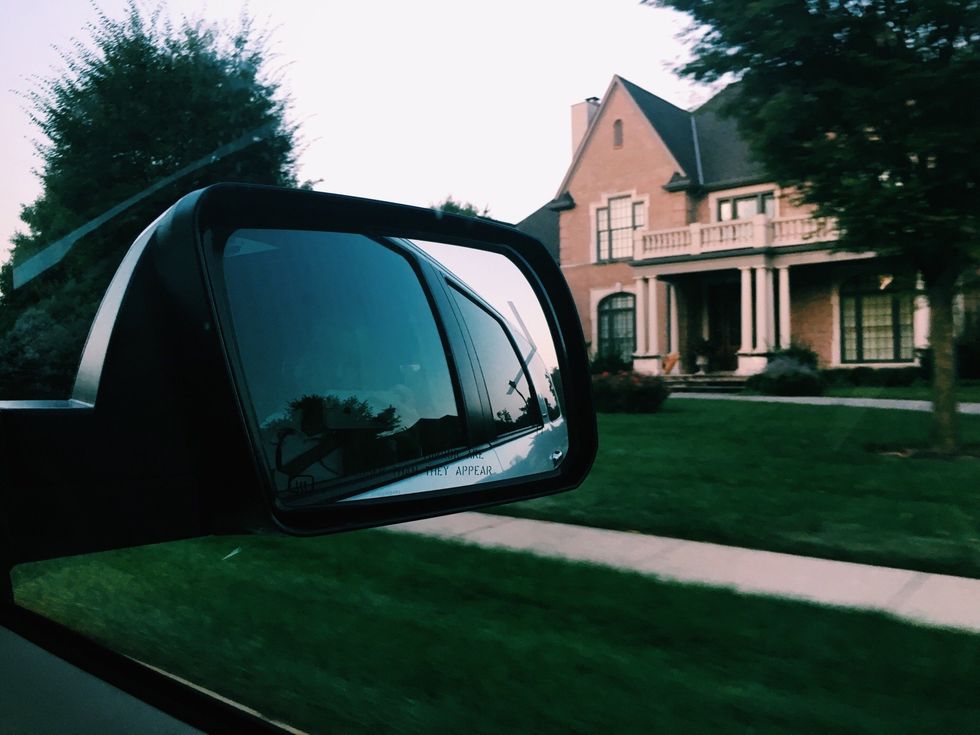 There are also side mirrors. These are also used for backing out and switching lanes. They are located out each front door and can be adjusted to your personal preferences