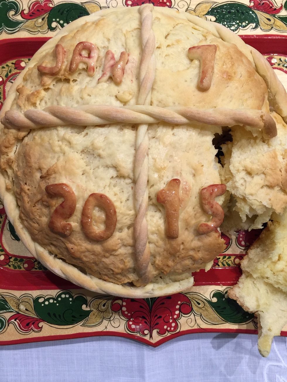 There are as many ways to model it as there are families in Serbia. But it always follows certain rules and rituals. Inserting a gold or silver coin.. Making a cross in the middle etc..