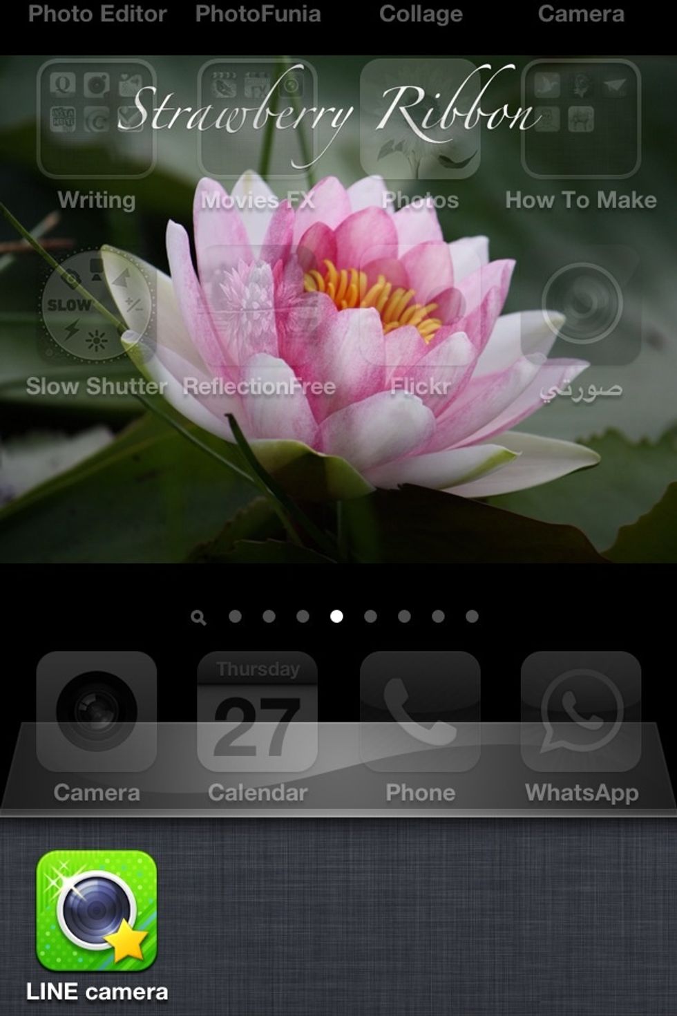 There are lots of applications at AppStore able you to take a photo, adjust, put an effect, use various collection of stickers, write a text, and etc. I will use "LINE camera", it's free \ud83d\ude01