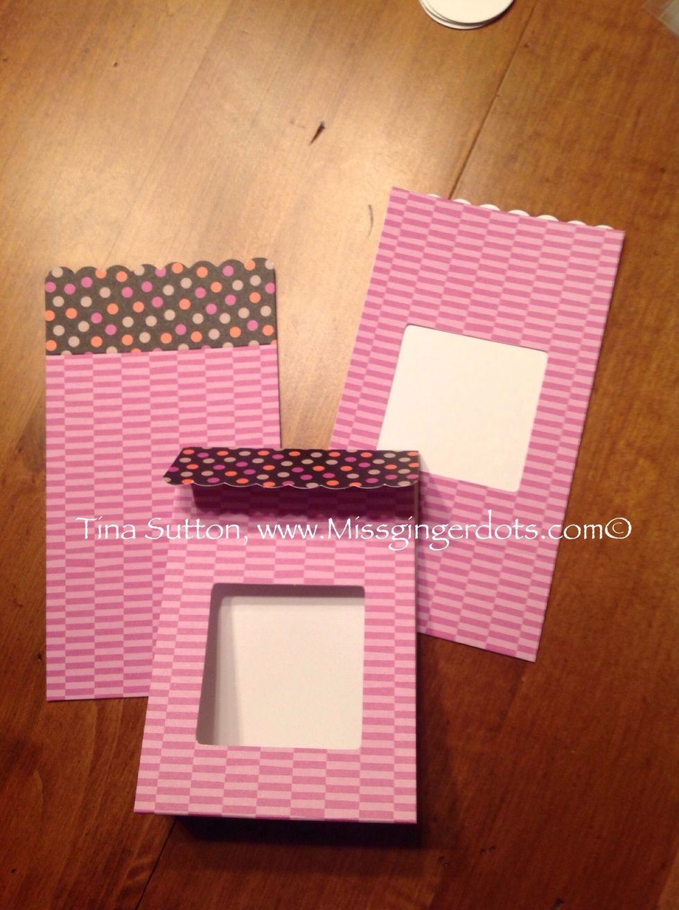 There are two designs in the kit. This is one of the designs. They are pre-scored so all you do is fold them into a tent shape card.