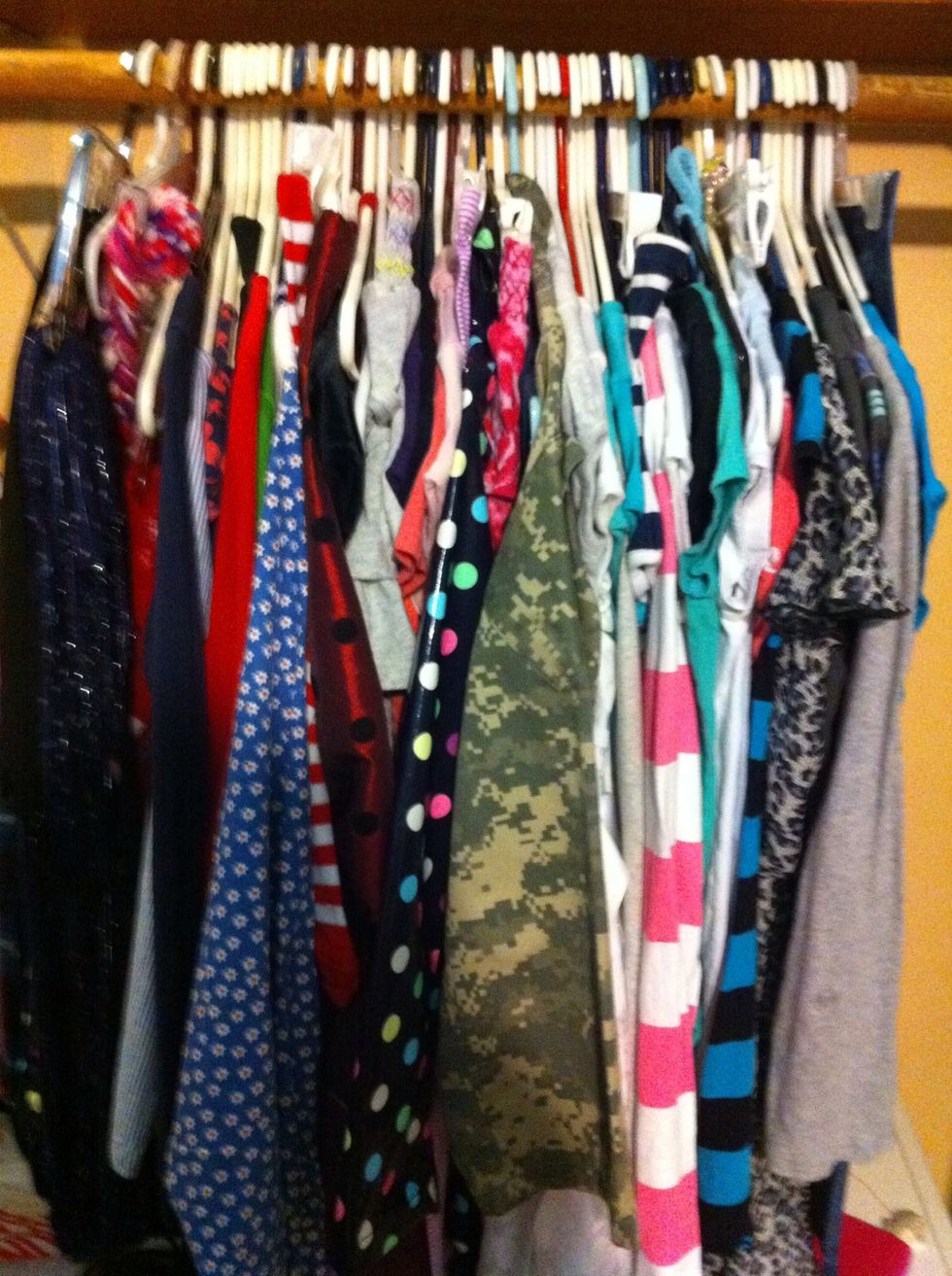 There goes the buzzer. Another load. TIP: I put away clothes on the left side. We pick clothes to wear from next item on right. ..(You can choose which side you want to do what accordingly.)