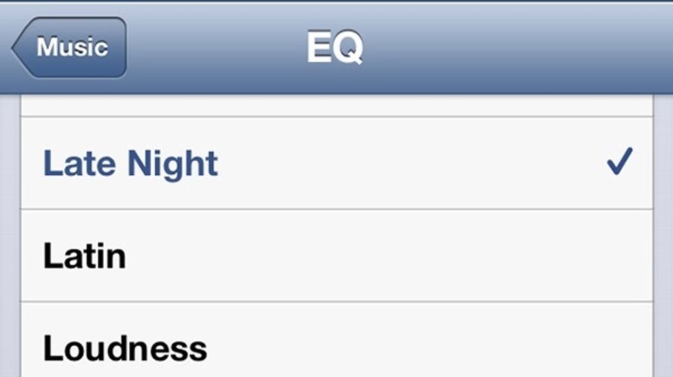 There is a new EQ setting called \u201cLate Night Mode\u201d in Settings > Music > EQ. This setting tones down the bass and makes it more suitable for night time
