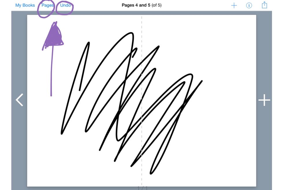 There is also a undo and pages button. Undo undoes the object. the pages lets you view all the pages at the same time.