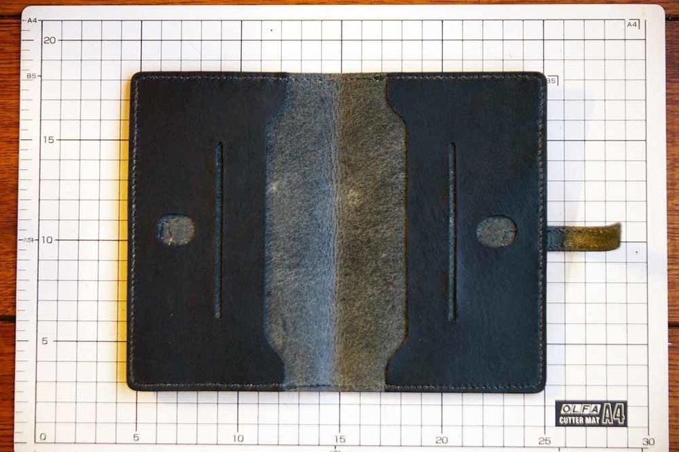 There is an inside pocket on the right and left side.