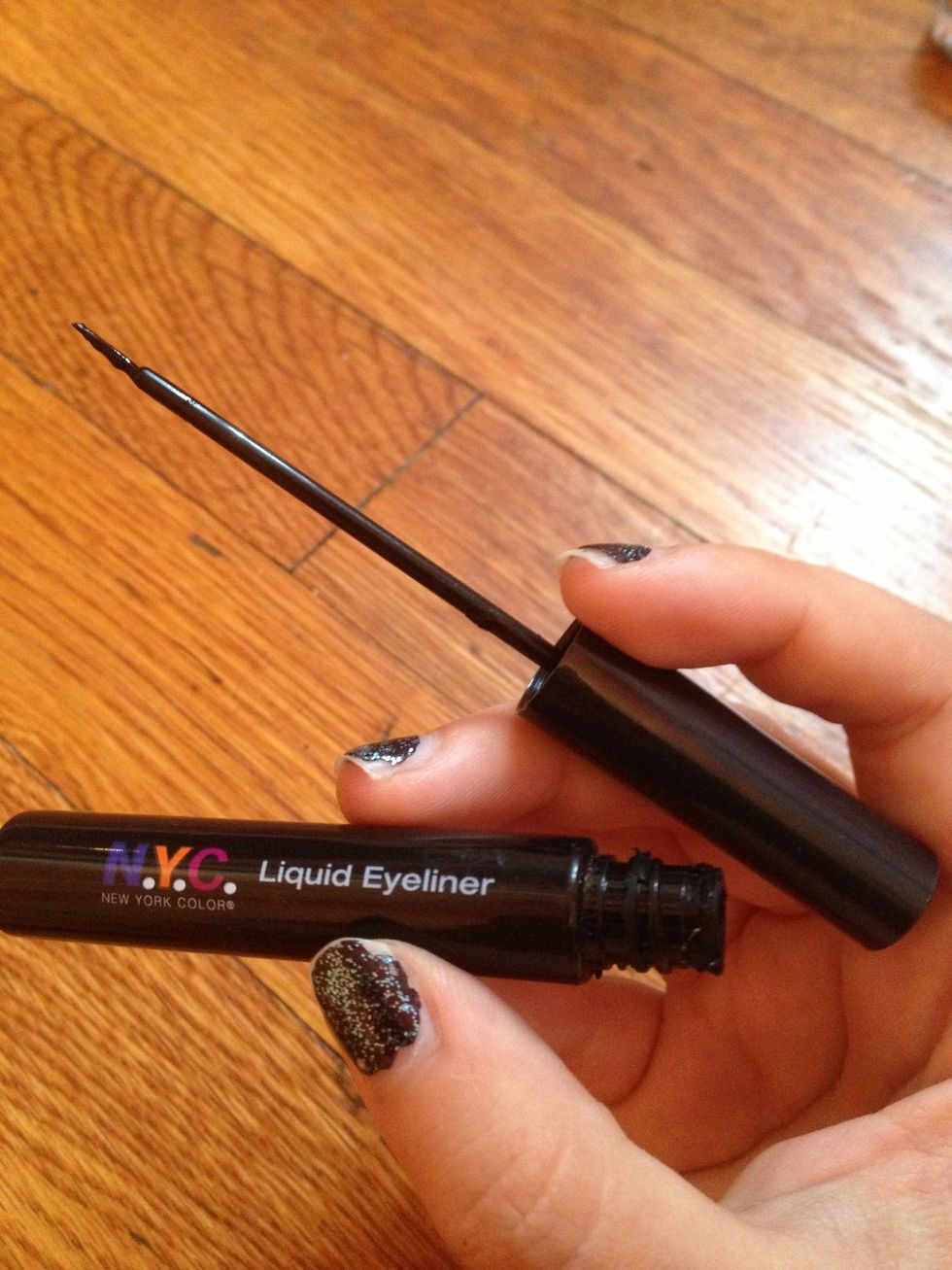 There is liquid liner which has a brush tip. This N.Y.C liquid eyeliner has a really thin brush and the thinner the brush the easier it will be if you just want a thin line across your lash line!