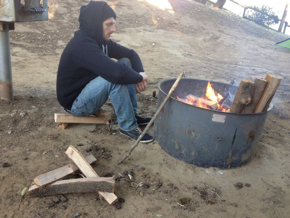 There it is, a real human sitting on it