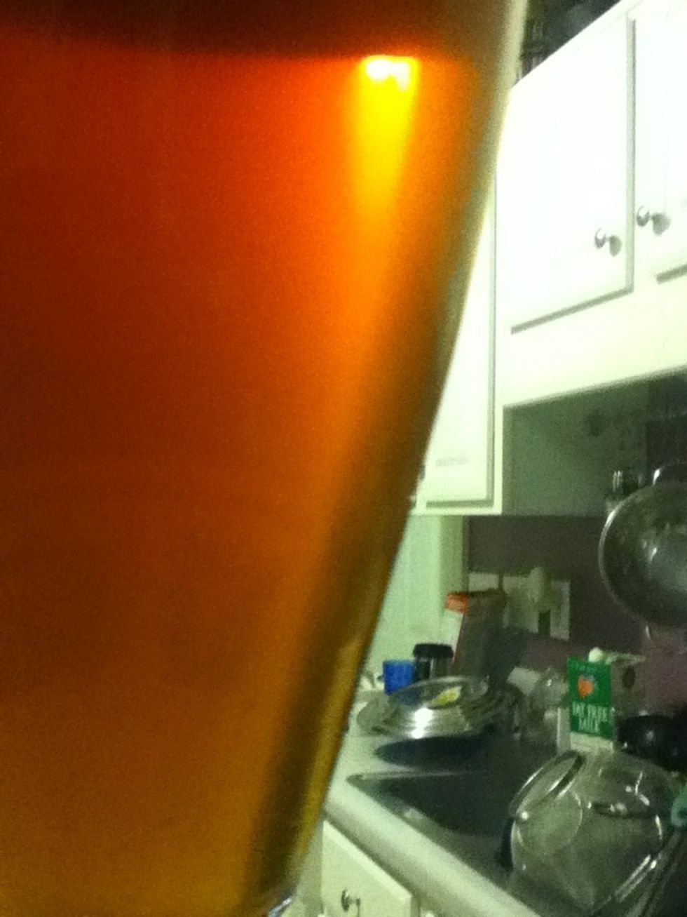 There's a close up on that color. Beautiful. Mead is honey wine, and this jar was made by my army buddy Alwyn with honey from his own beehives here in North Carolina. You can get it at the store too.