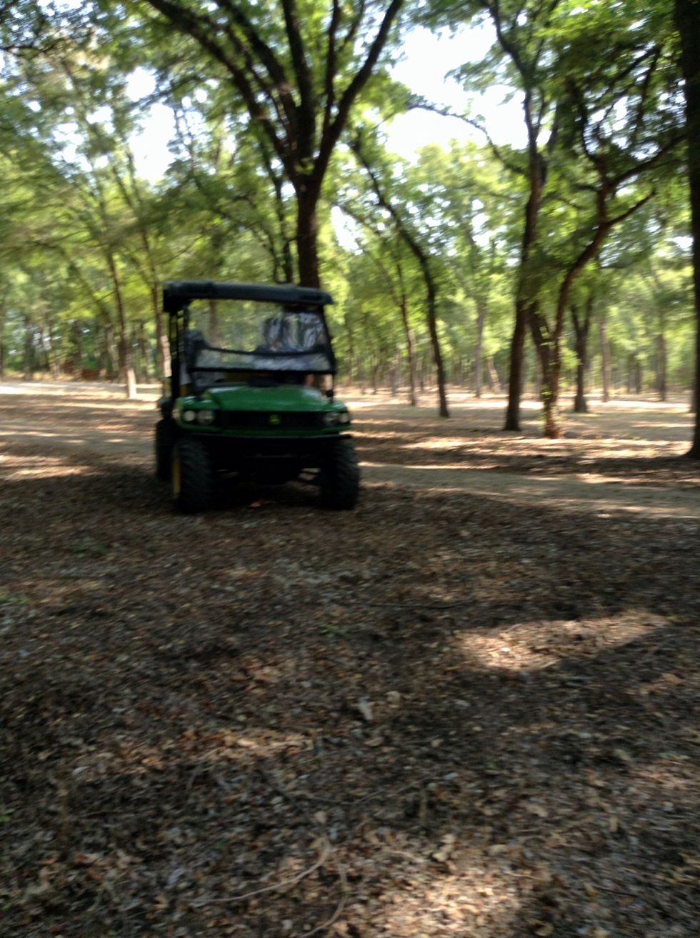 There was another tractor fallowing us with people in it.