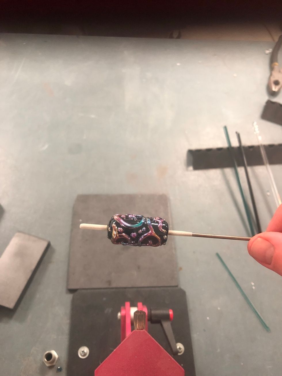 There we go. Into the annealer. I\u2019m annealing for a half hour at 940F for this bead.